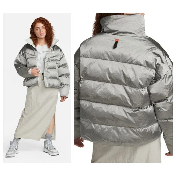 NIKE Sportswear Therma-fit City Series Shine Puffer Jacket Size XS - Picture 2 of 12